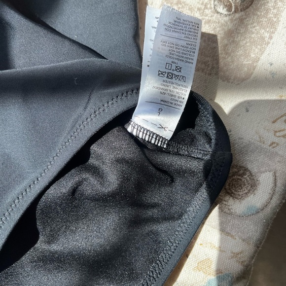 Large one piece swimsuit, black tie up at the bodice no cups - Picture 3 of 3